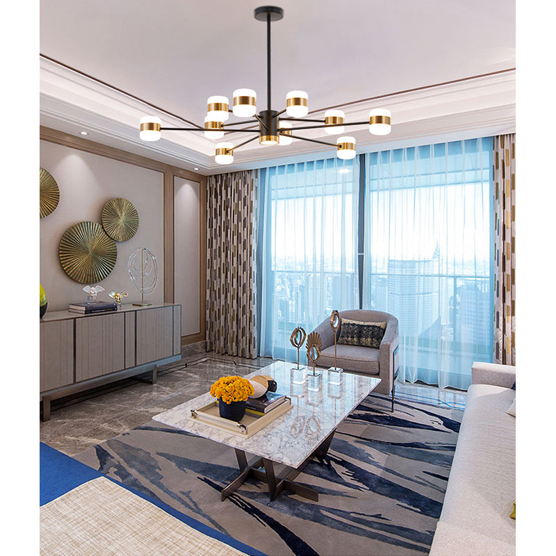 Metal Frame LED Ceiling Fixture with &amp; Lights