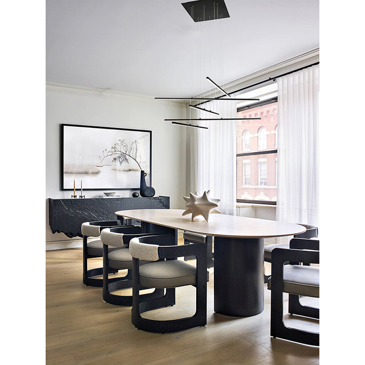 Frame LED Ceiling Fixture with Hanging Stick Pendants &amp;