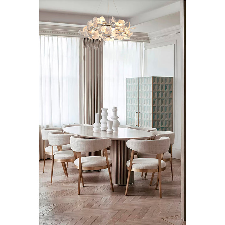 Round Frame Chandelier with Acrylic Leaf Accents by Bethel - view 21