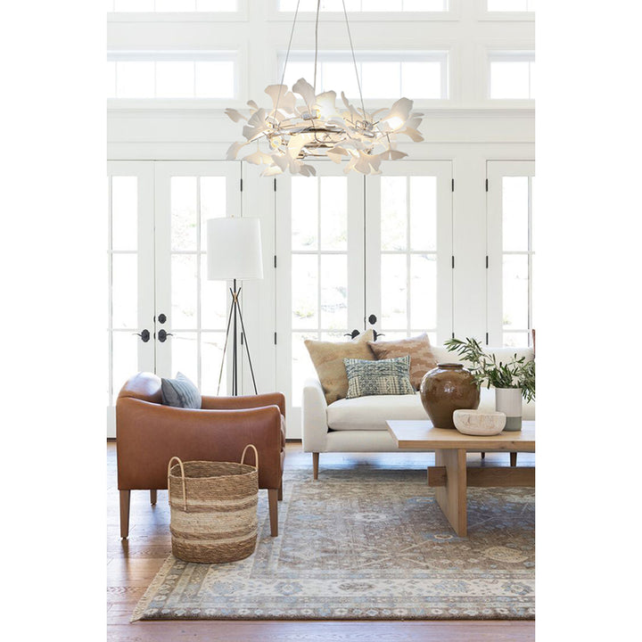 Round Frame Chandelier with Acrylic Leaf Accents by Bethel - view 7