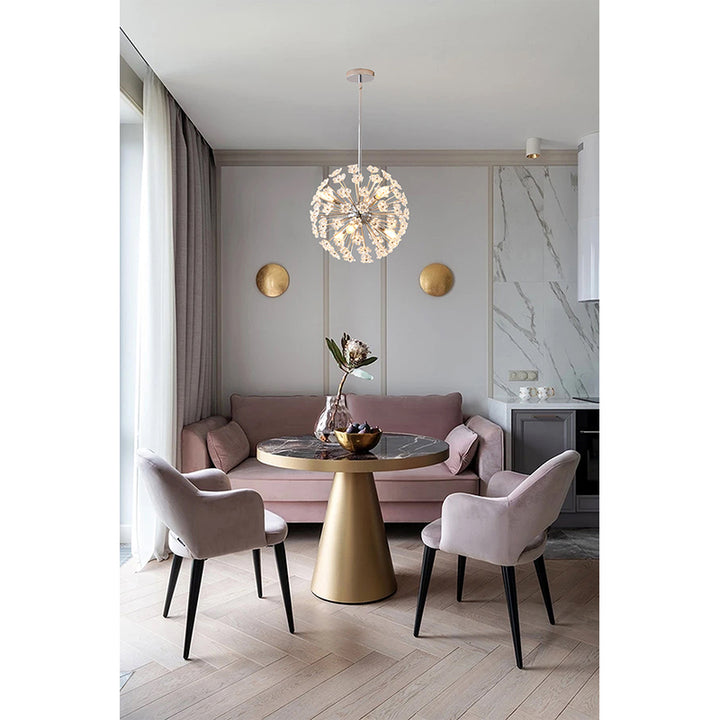 Clear Crystal Sputnik Flower Pendant Light with Hardware by Bethel - view 13