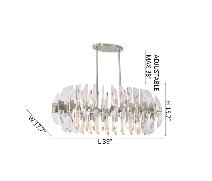 Frame Orb Ceiling Fixture in an Oval Shape with Clear Acrylic by Bethel - view 3