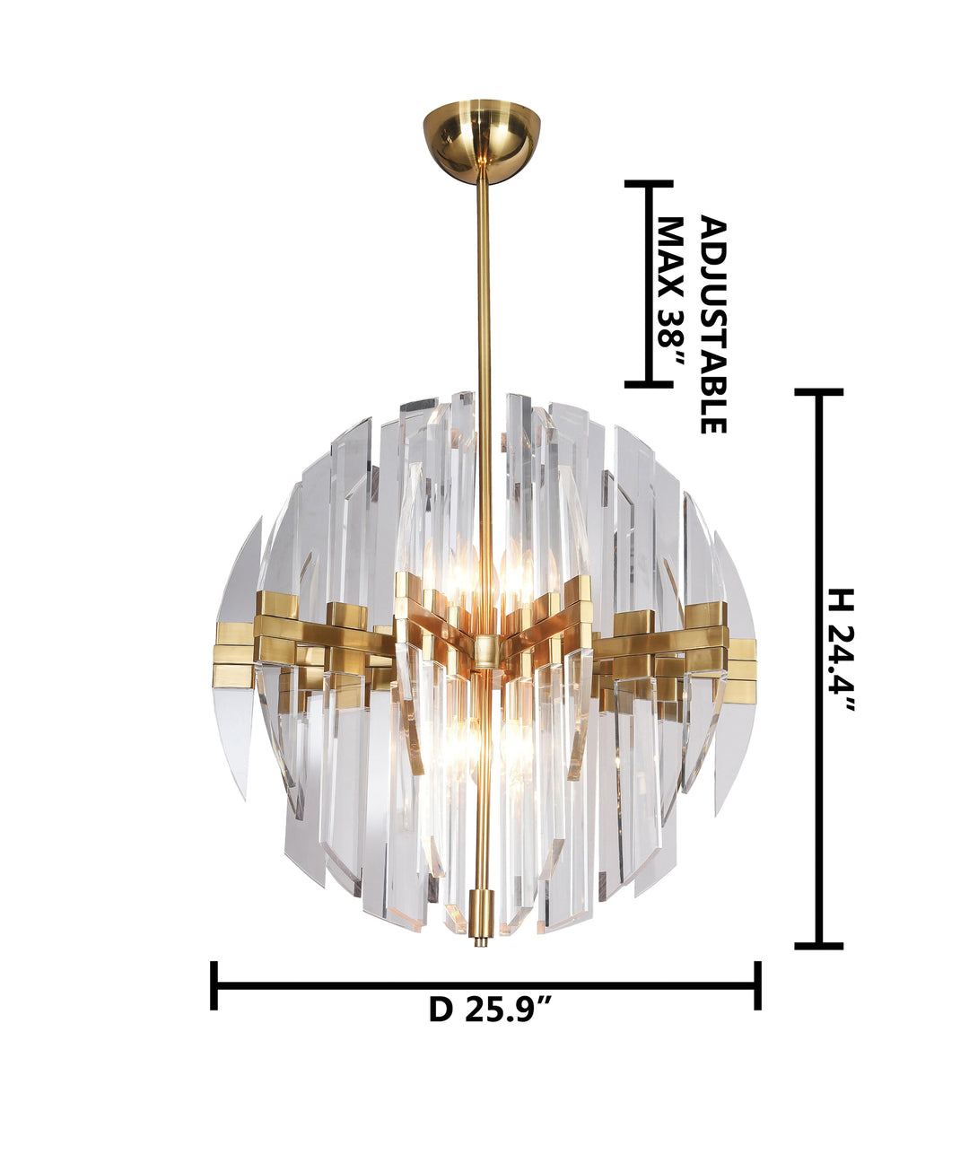 Frame Orb Ceiling Fixture with Clear Acrylic Arms by Bethel - view 8