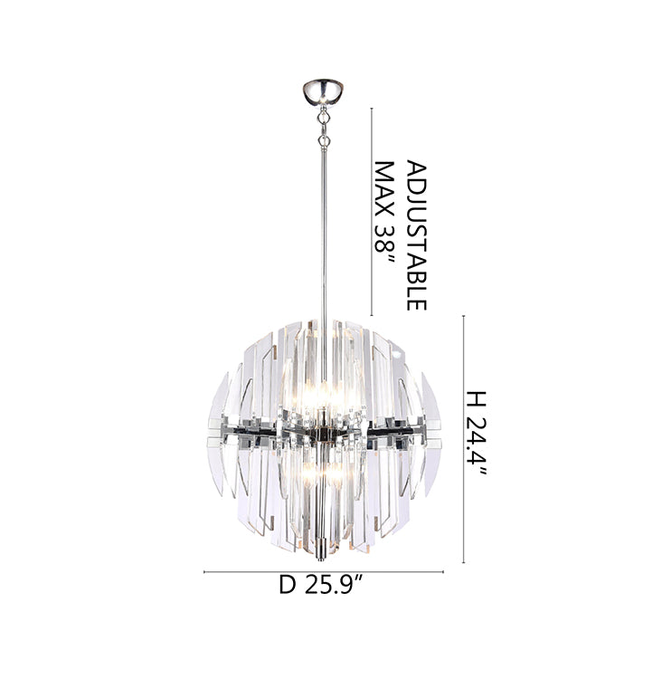 Frame Orb Ceiling Fixture with Clear Acrylic Arms by Bethel - view 3