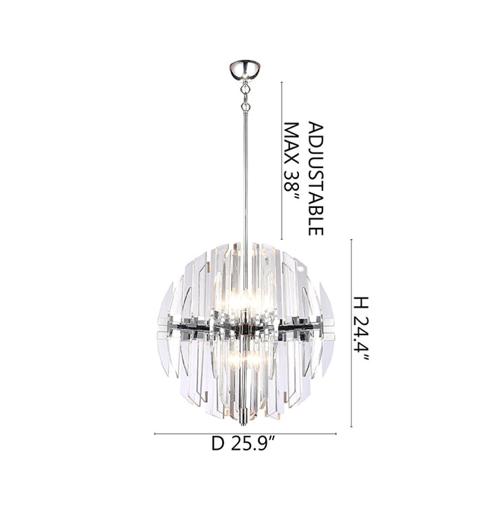 Frame Orb Ceiling Fixture with Clear Acrylic Arms by Bethel - view 3