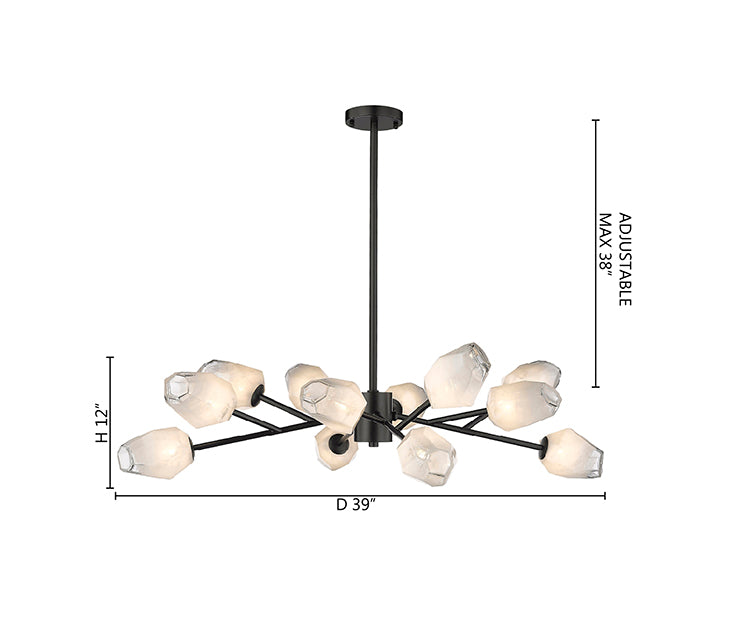 Branch Chandelier with Glass Shades (YS93) by Bethel - view 21