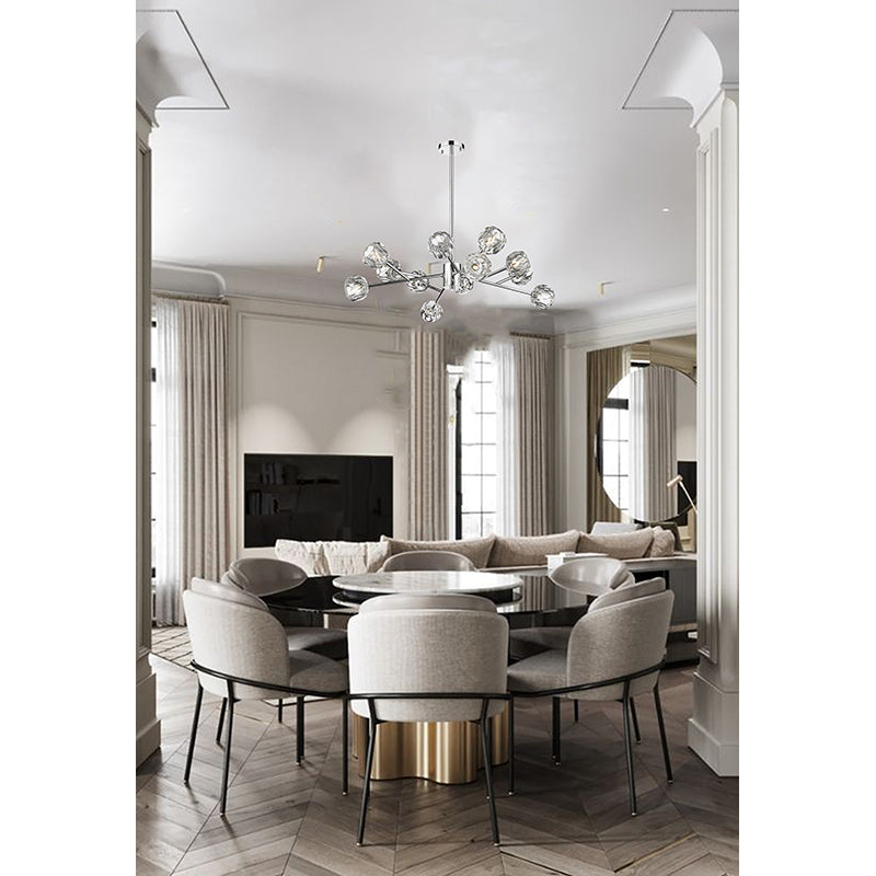 Frame Branch Chandelier with Clear Crystal Shades by Bethel - view 28