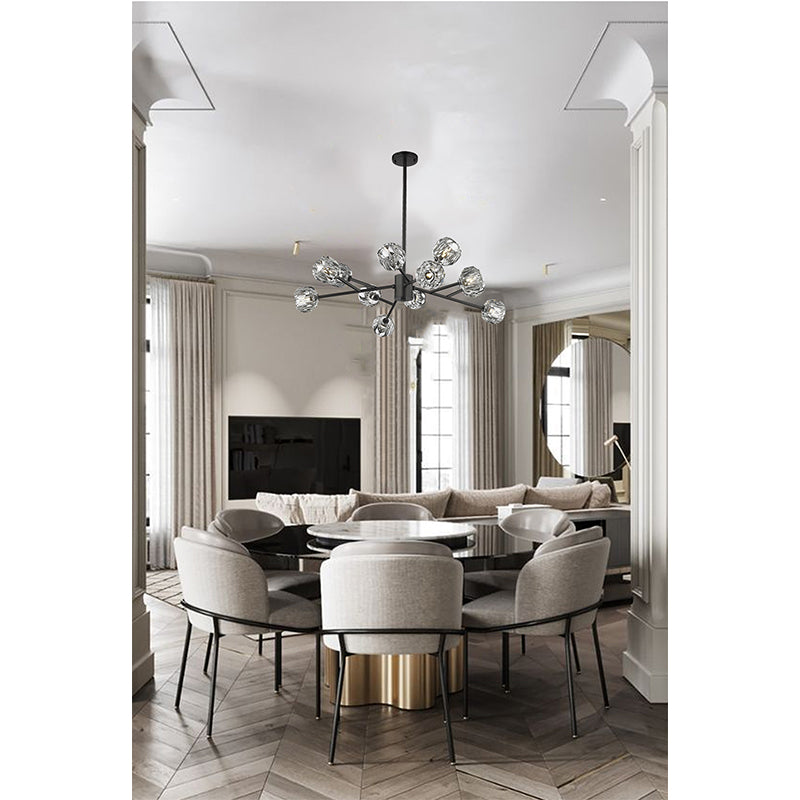 Frame Branch Chandelier with Clear Crystal Shades by Bethel - view 22