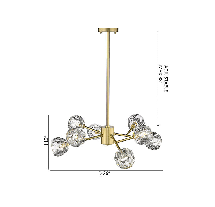 Frame Branch Chandelier with Clear Crystal Shades by Bethel - view 18