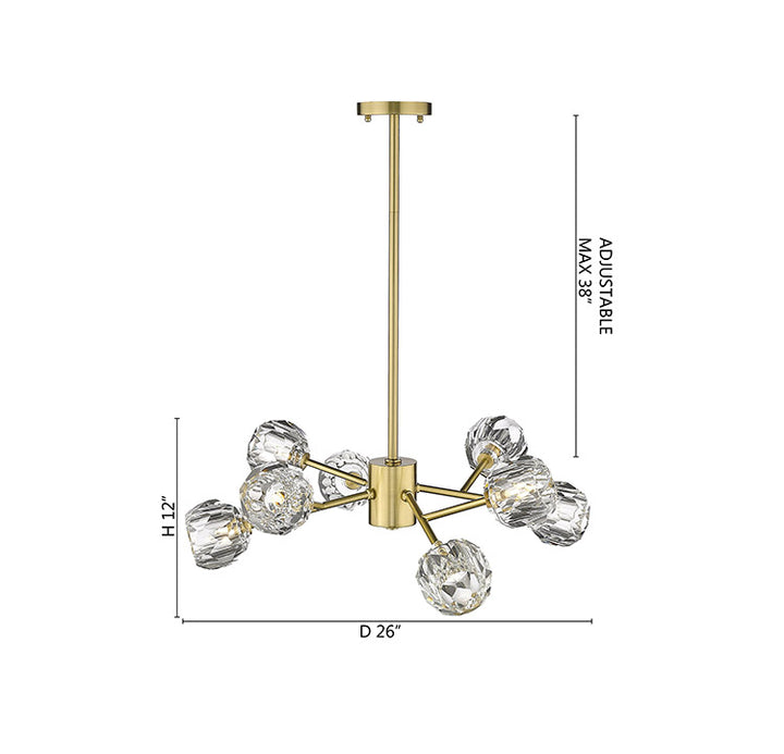 Frame Branch Chandelier with Clear Crystal Shades by Bethel - view 18