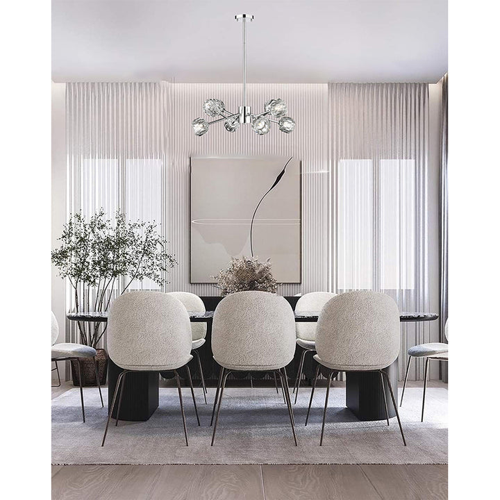 Frame Branch Chandelier with Clear Crystal Shades by Bethel - view 14