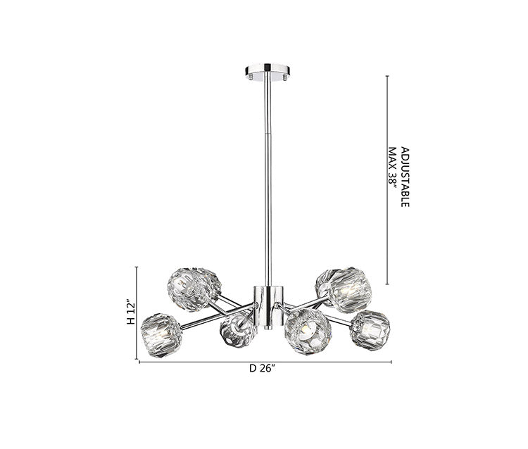 Frame Branch Chandelier with Clear Crystal Shades by Bethel - view 15