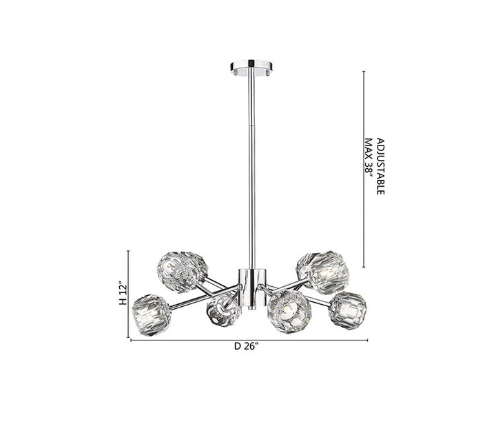 Frame Branch Chandelier with Clear Crystal Shades by Bethel - view 15
