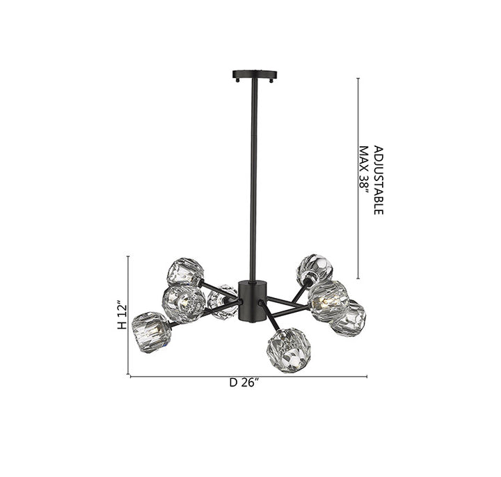 Frame Branch Chandelier with Clear Crystal Shades by Bethel - view 6