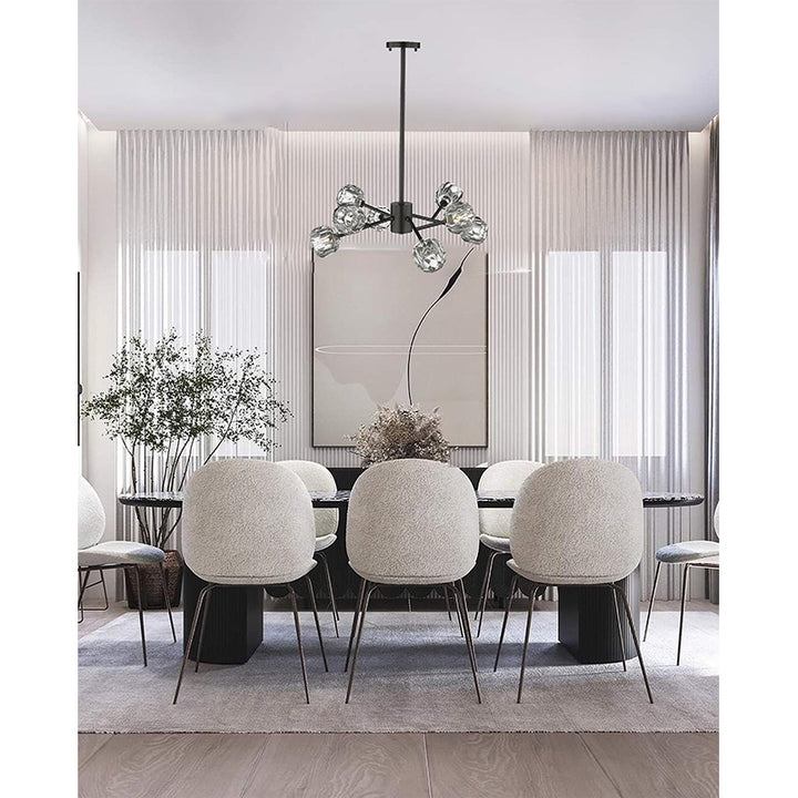 Frame Branch Chandelier with Clear Crystal Shades by Bethel - view 7