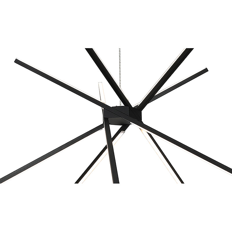 Matte Black Match Stick LED Ceiling Fixture with Frosted White Diffusers by Bethel - view 5