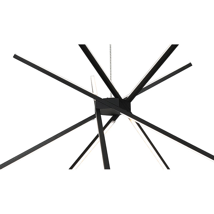 Matte Black Match Stick LED Ceiling Fixture with Frosted White Diffusers by Bethel - view 5