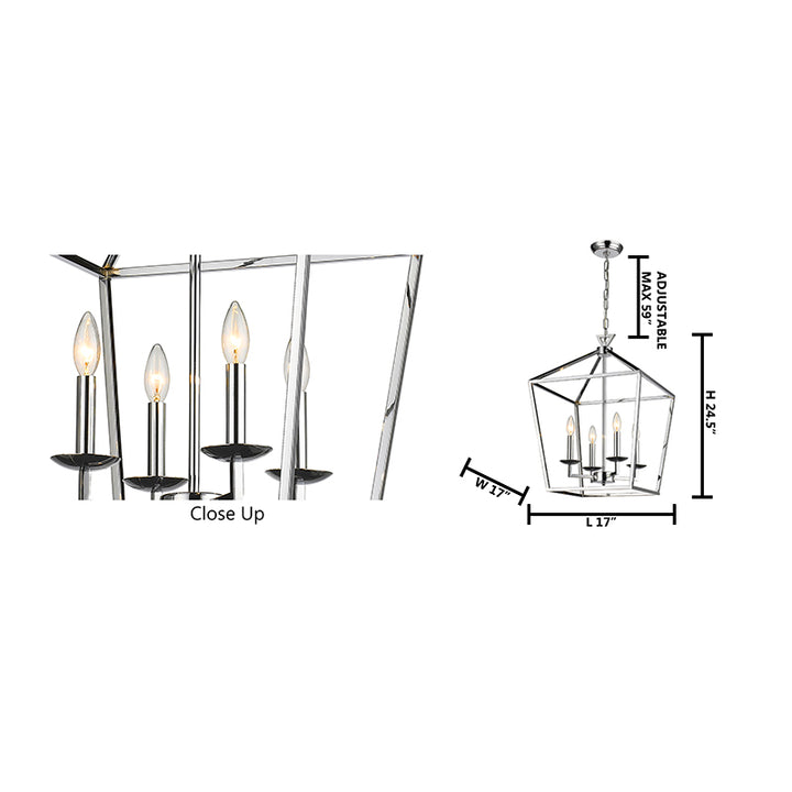 Metal Four Light Cage Ceiling Fixture by Bethel - view 9
