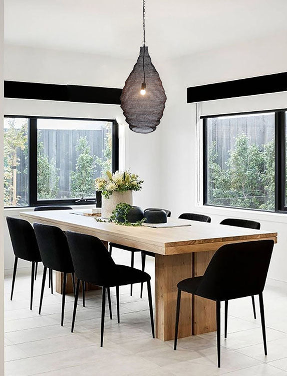 Powder Coat Chandelier in Satin Black by Bethel