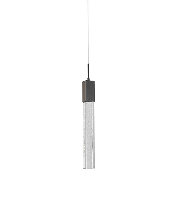 Frame Single Pendant Light with Hanging Clear Bubble Block Crystal by Bethel - view 20