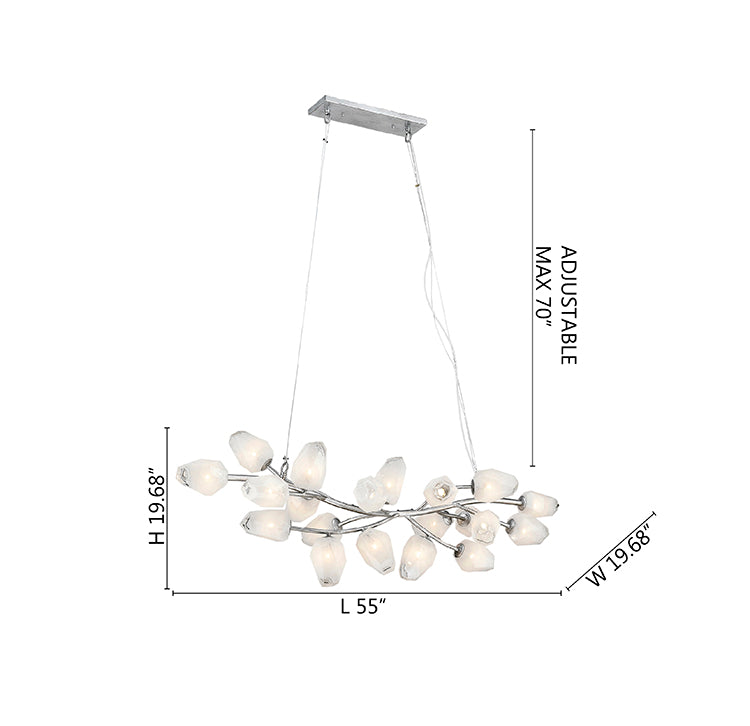 Branch Frame Chandelier with Glass Shades by Bethel - view 13