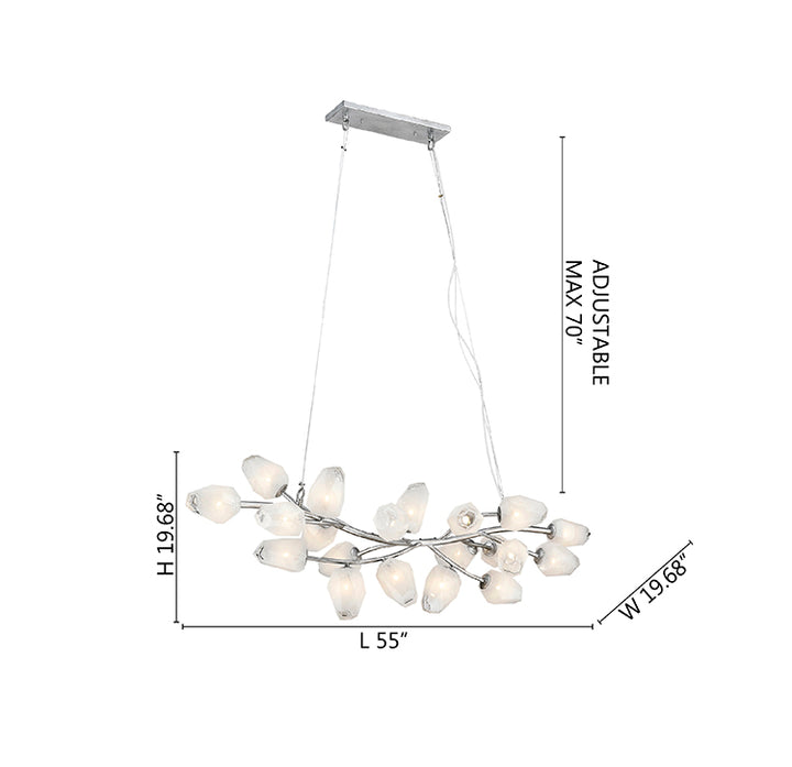 Branch Frame Chandelier with Glass Shades by Bethel - view 13