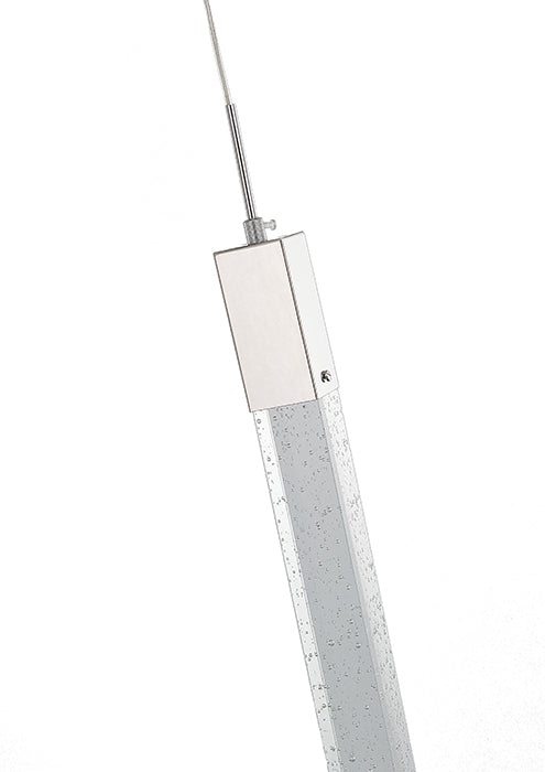 Frame Single Pendant Light with Hanging Clear Bubble Block Crystal by Bethel - view 4