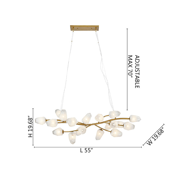 Branch Frame Chandelier with Glass Shades by Bethel - view 9