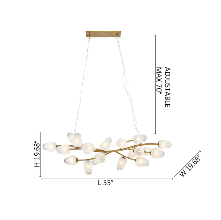 Branch Frame Chandelier with Glass Shades by Bethel - view 9