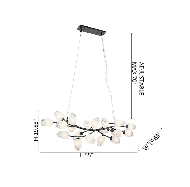 Branch Frame Chandelier with Glass Shades by Bethel - view 5