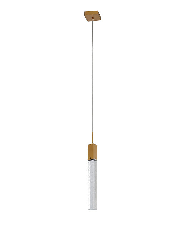 Frame Single Pendant Light with Hanging Clear Bubble Block Crystal by Bethel - view 12