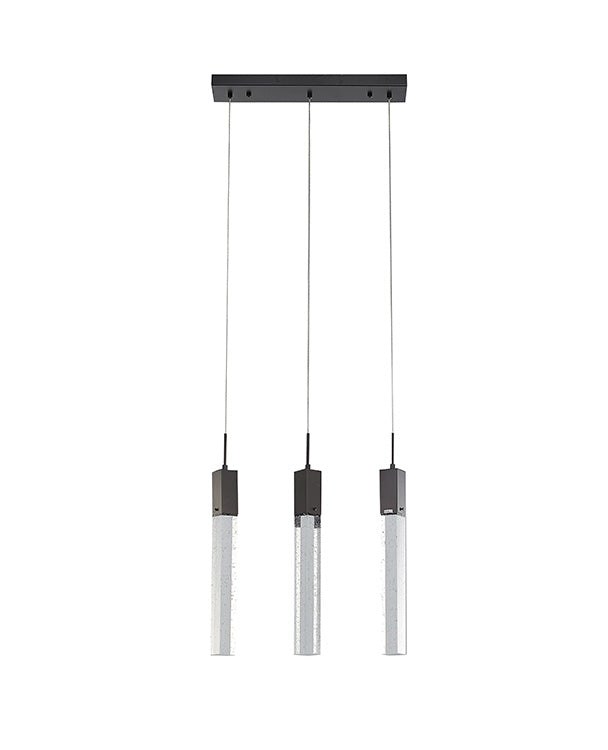 Frame Island Light with Hanging Clear Bubble Block Crystals by Bethel - view 17