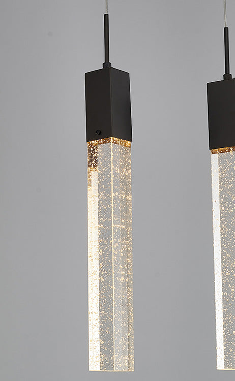 Frame Island Light with Hanging Clear Bubble Block Crystals by Bethel - view 18