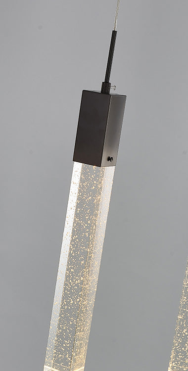 Frame Island Light with Hanging Clear Bubble Block Crystals by Bethel - view 19