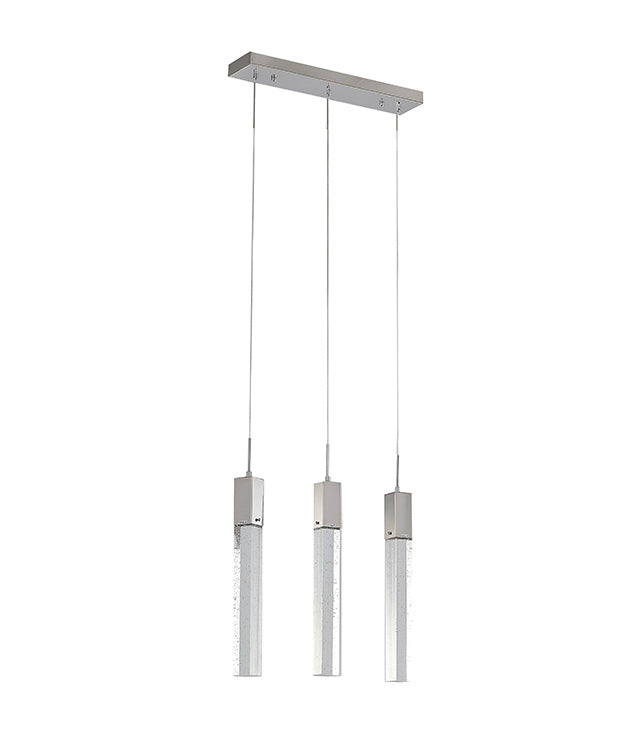 Frame Island Light with Hanging Clear Bubble Block Crystals by Bethel - view 3