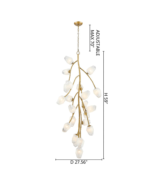 Branch Chandelier with Glass Shades (YS101) by Bethel - view 10