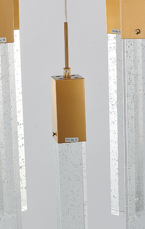 Frame Island Light with Hanging Clear Bubble Block Crystals by Bethel - view 10