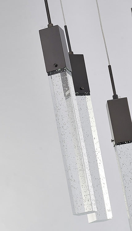 Flushed Frame Chandelier with Hanging Clear Bubble Block Crystals by Bethel - view 19