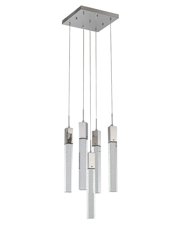Flushed Frame Chandelier with Hanging Clear Bubble Block Crystals by Bethel - view 3