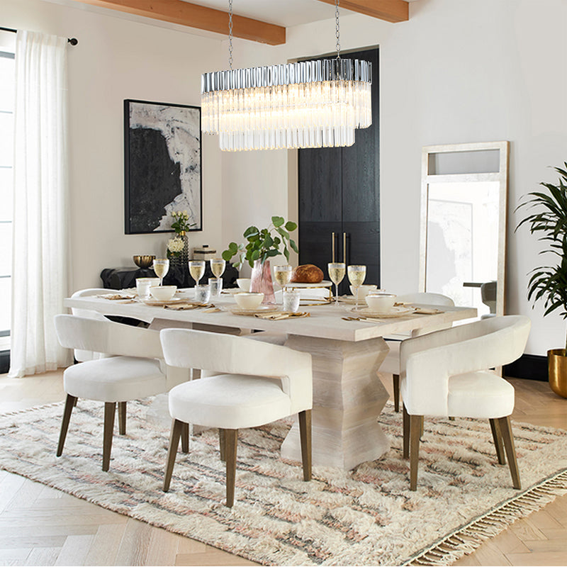 Oval Stainless Steel Frame Chandelier with Clear Hanging Crystals by Bethel - view 16