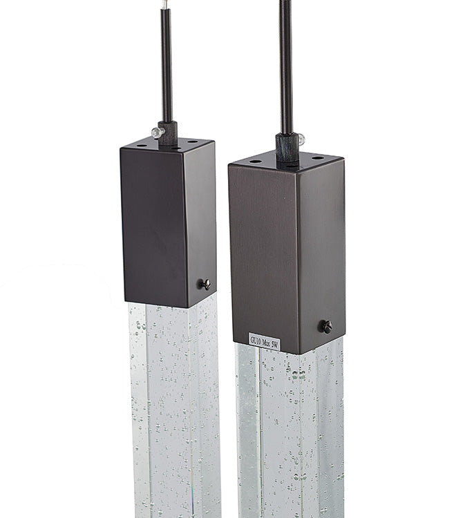 Frame Island Light with Hanging Clear Block Bubble Crystals by Bethel - view 17