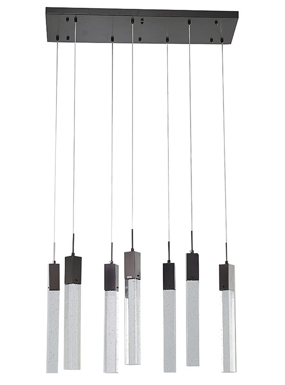 Frame Island Light with Hanging Clear Block Bubble Crystals by Bethel - view 18