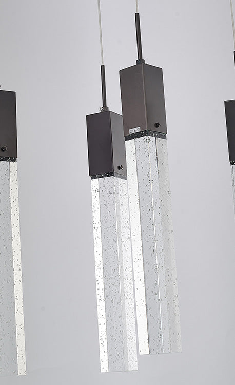 Frame Island Light with Hanging Clear Block Bubble Crystals by Bethel - view 19