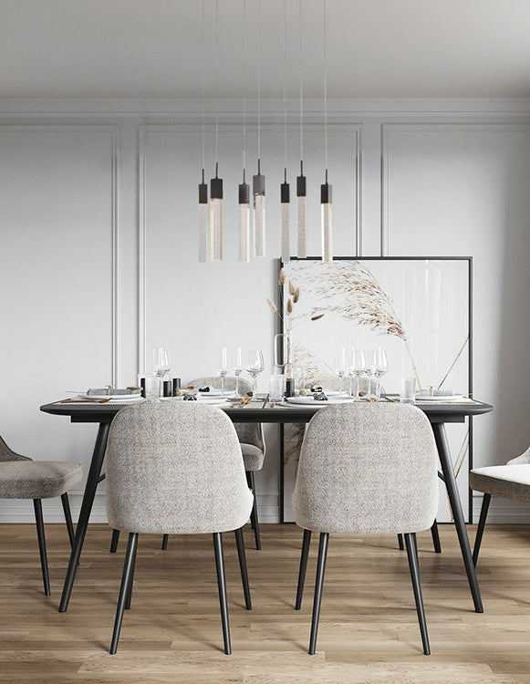 Frame Island Light with Hanging Clear Block Bubble Crystals by Bethel - view 20