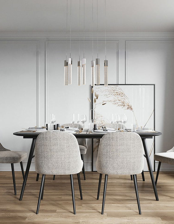 Frame Island Light with Hanging Clear Block Bubble Crystals by Bethel - view 2