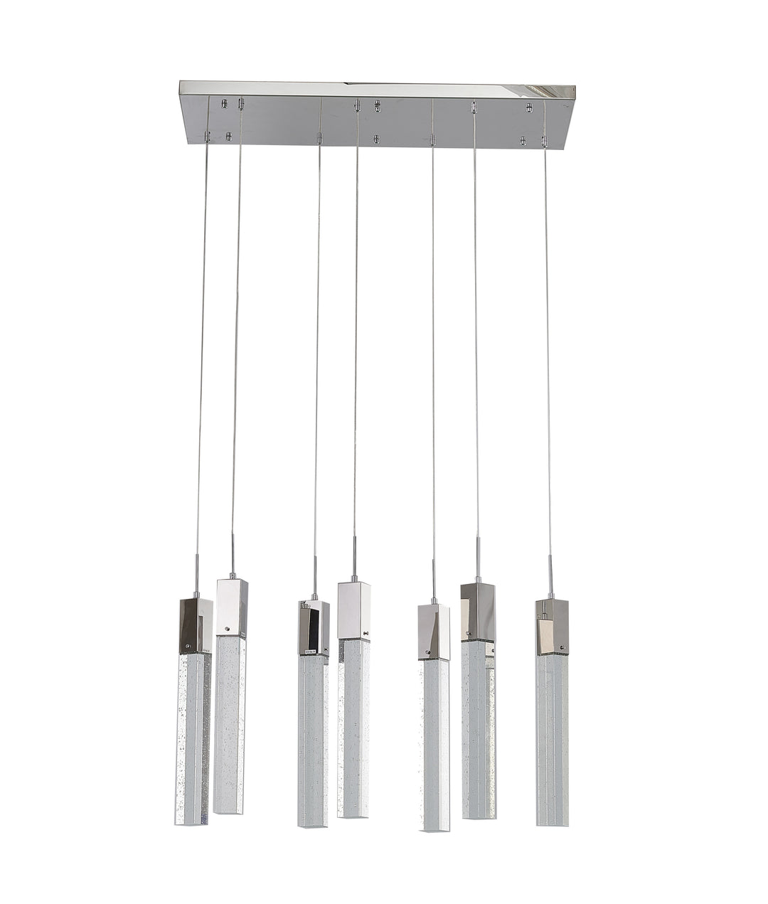 Frame Island Light with Hanging Clear Block Bubble Crystals by Bethel - view 3