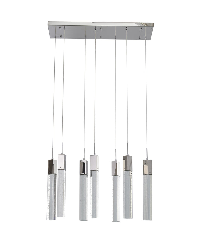 Frame Island Light with Hanging Clear Block Bubble Crystals by Bethel - view 3
