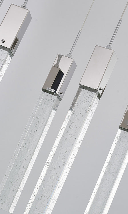Frame Island Light with Hanging Clear Block Bubble Crystals by Bethel - view 4