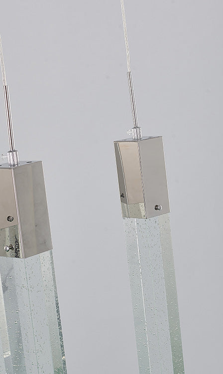 Frame Island Light with Hanging Clear Block Bubble Crystals by Bethel - view 5