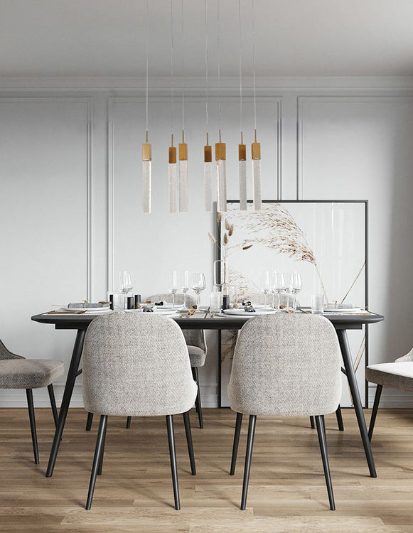 Frame Island Light with Hanging Clear Block Bubble Crystals by Bethel - view 9